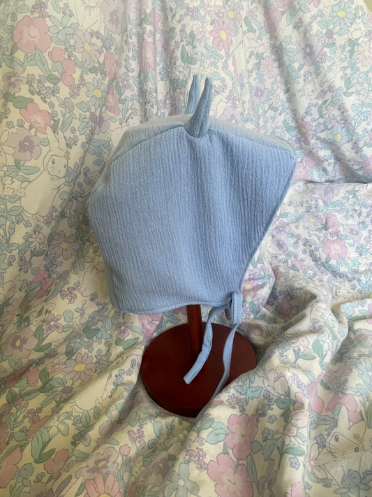 Light Blue Crepe Devil Bonnet