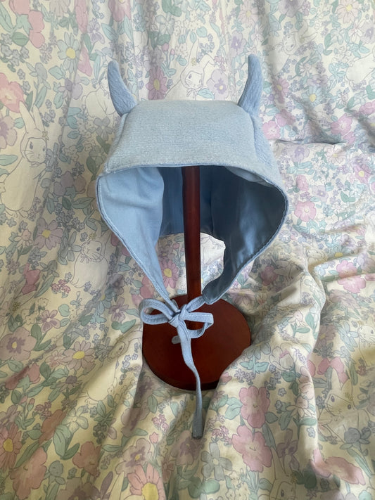 Light Blue Crepe Devil Bonnet